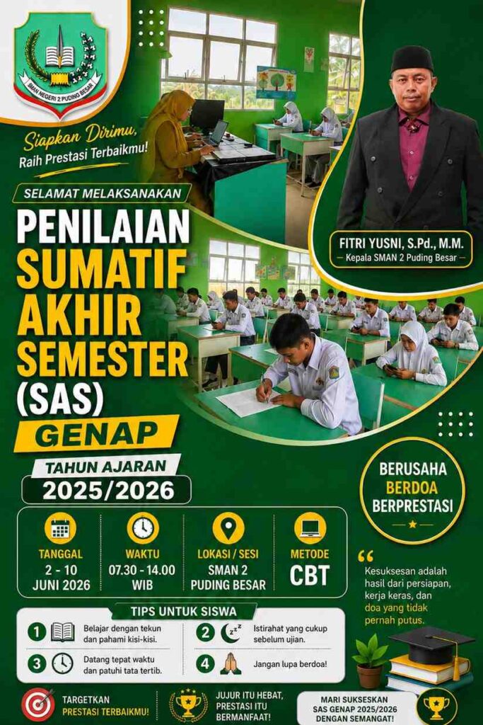 SMA Negeri 2 Puding Besar Laksanakan Penilaian Sumatif Akhir Semester (SAS) Genap Berbasis CBT
