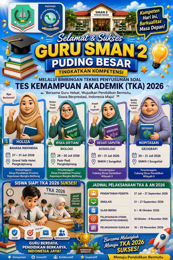 SMAN 2 Puding Besar Perkuat Kompetensi Guru melalui Bimbingan Teknis TKA 2026, Wujudkan Pendidikan Bermutu dan Berprestasi