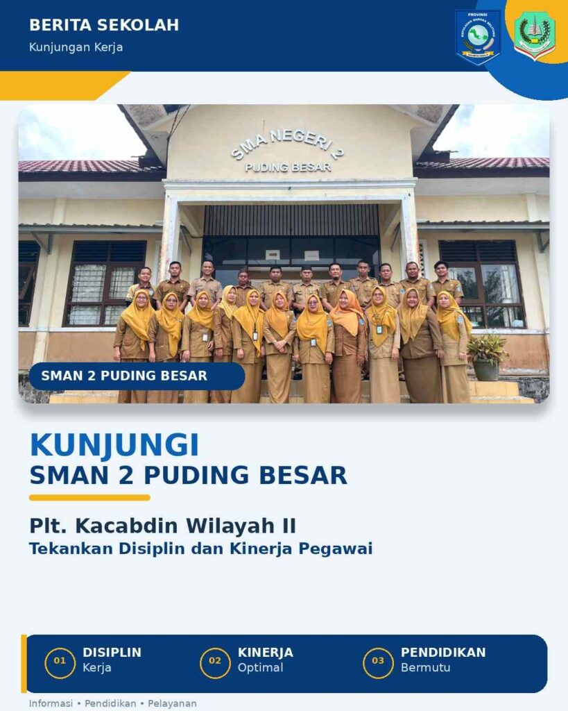 Kunjungi SMAN 2 Puding Besar, Plt. Kacabdin Wilayah II Tekankan Disiplin dan Kinerja Pegawai