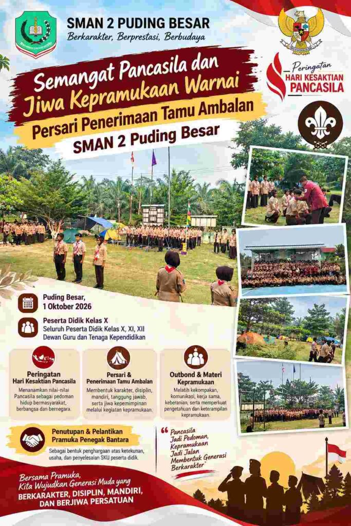 🇮🇩🪢 Semangat Pancasila dan Jiwa Kepramukaan Warnai Persari Penerimaan Tamu Ambalan SMAN 2 Puding Besar 🏕️✨